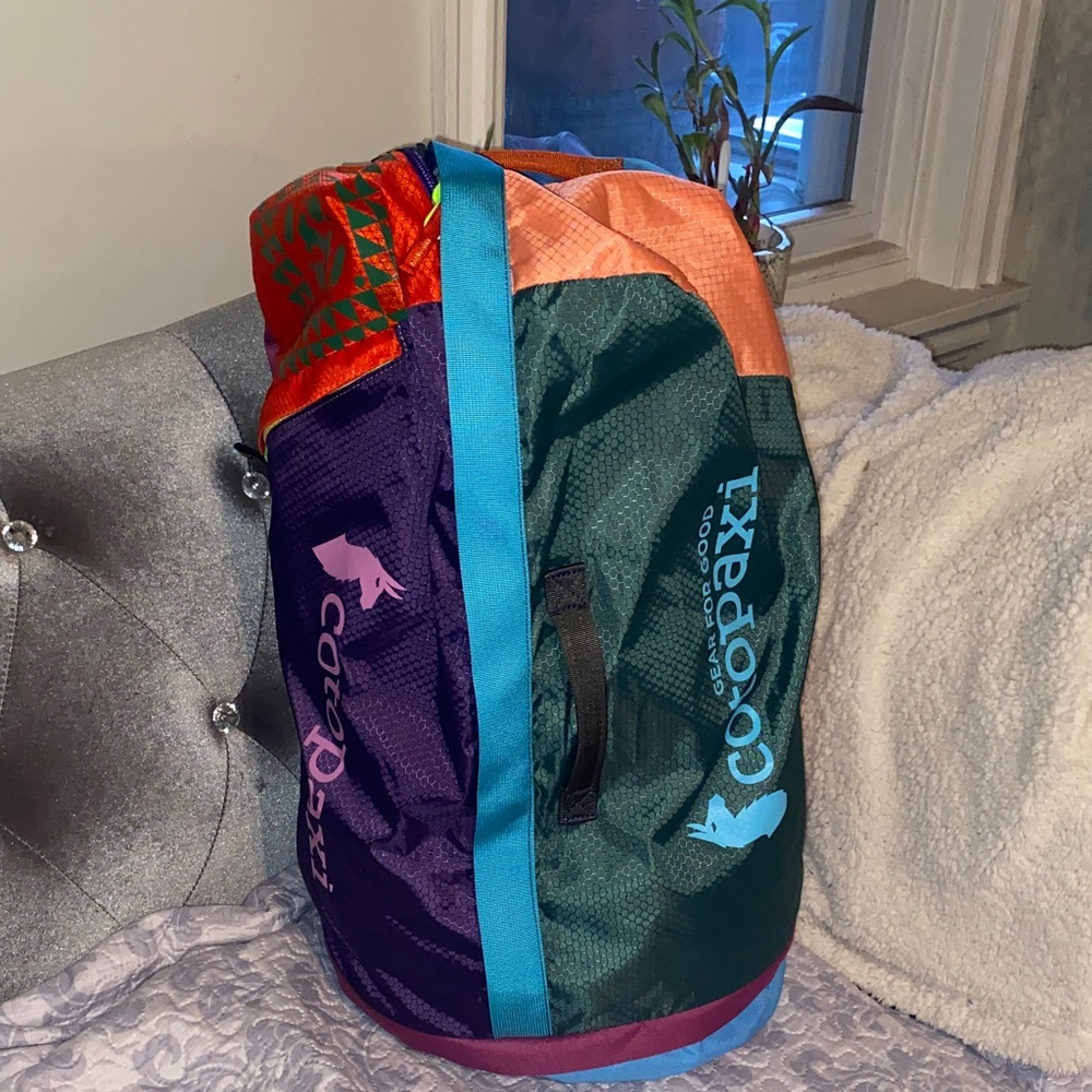 cotopaxi Multicolor Patchwork Duffel Bag - Teal, … - image 1